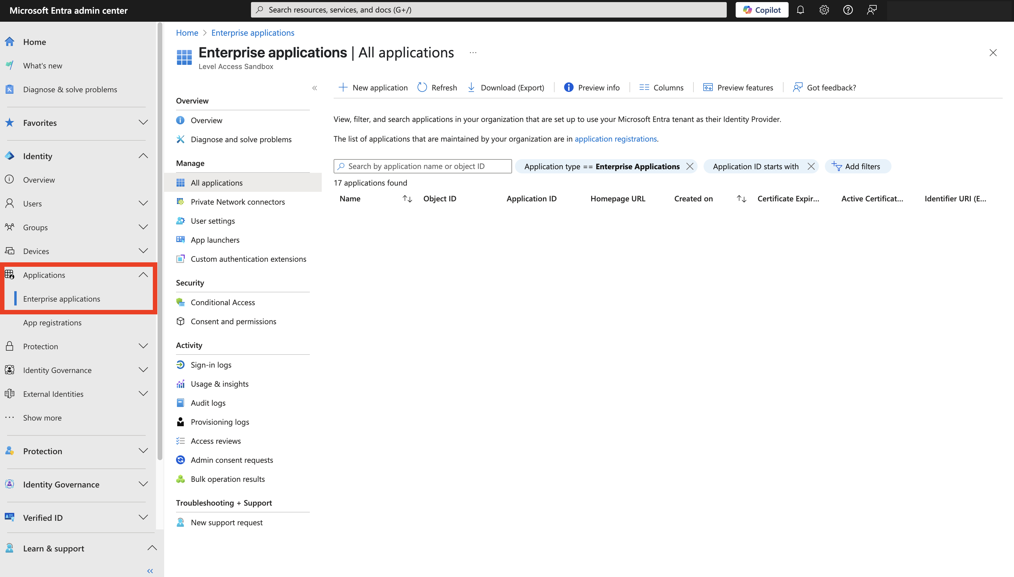 📸 Screenshot: Sidebar with “Enterprise Applications” highlighted